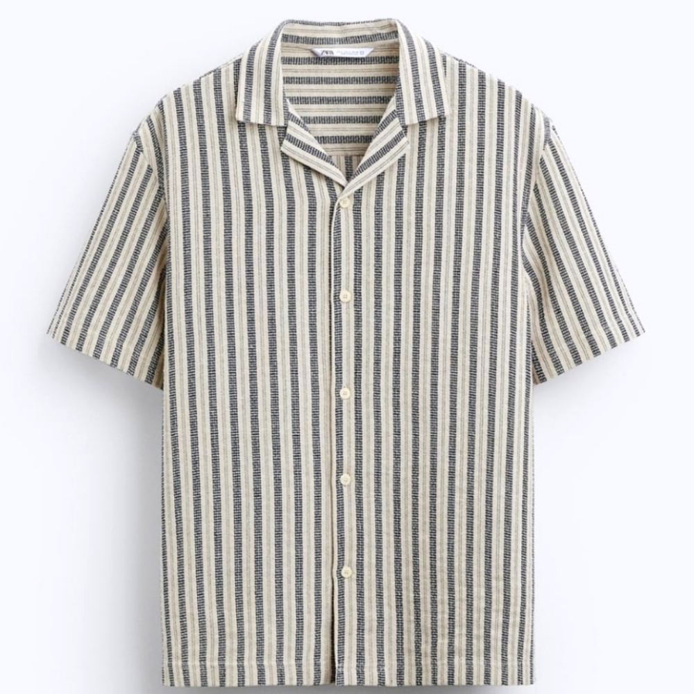 Zara Men's Striped Jacquard Shirt